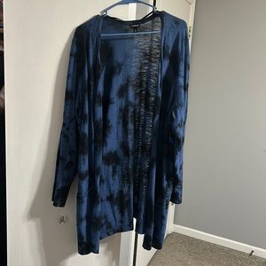 Torrid - 4 - Blue/black tie dye sweater. Semi long.